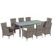 vidaXL 9 Piece Outdoor Dining Set with Cushions Poly Rattan Gray 44070