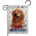 Breeze Decor Patriotic Dark Golden Retriever Animals Dog 13 x 18.5 in. Double-Sided Decorative Vertical Garden Flags for House Decoration Banner Yard Gift