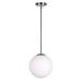 Selene 1-Light Brushed Nickel Pendant with Satin Opal Globe Glass Shade - Brushed Nickel