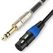 XLR Female to 1/4 Inch 6.35mm TRS Plug Balanced Interconnect Cable XLR to Quarter inch Cable 15 Feet for Microphone Mixer Guitar AMP Speakers - JOLGOO