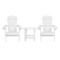 Flash Furniture 2 Pack Charlestown All-Weather Poly Resin Folding Adirondack Chair with Side Table