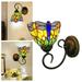 CNCEST Tiffany Wall Sconce Vintage Stained Glass Shade Lamp Bedroom Wall Light Fixture