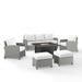 Crosley Furniture Bradenton 6Pc Outdoor Sofa Set W/Fire Table - Sunbrella