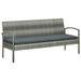 vidaXL 3 Seater Sofa Patio Deck Outdoor Wicker Couch with Cushions PE Rattan