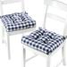 Achim Buffalo Check Polyester/Cotton Tufted Chair Seat Cushions - Navy - Set of Two