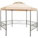 Anself Gazebo Steel Frame Garden Canopy Tent Sun Shelter Beige for Patio Wedding BBQ Party Camping Trip Festival Cater Events 127.2 x 108.3 x 104.3 Inches (L x W x H)