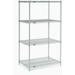 Nexel 5 Tier Silver Epoxy Wire Shelving Starter Unit 36 W x 24 D x 74 H