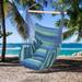 SHCKE Hammock Chair Hanging Rope Chair Swing Hanging Hammock Chair Porch Swing Seat with Two Cushions