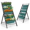 Gymax 2PCS 5-Tier Vertical Raised Garden Bed Elevated Planter 5 Container Box Green