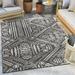 Well Woven Indoor/Outdoor Area Rug 5 3 x 7 3 Khalo Black & White Modern Tribal