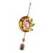 Outdoor 3D Metal Wind Hanging Spiral Tail Glass Ball Home Moon