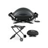 Weber Q 2400 Electric Grill (Black) with Grill Cover and Cart Bundle