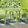Garden 18 Inch Round Plastic Outdoor Patio Side Table Lime Green