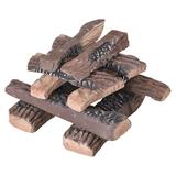 Costway Ceramic Wood Gas Fireplace Log Set for Ventless Propane Gas Gas Inserts Vent-Free Gel Ethanol Electric Indoor Outdoor Fireplaces and Fire Pits (10 PCS)