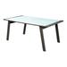 Furniture of America Meiko Glass Top Patio Table White and Gray