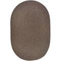 Rhody Rug Madeira Indoor/ Outdoor Braided Rounded Area Rug Dark Taupe 4 x 6 Oval Synthetic Polypropylene Reversible 4 x 6 Outdoor Indoor Oval