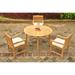 Grade-A Teak Dining Set: 3 Seater 4 Pc: 48 Round Table And 3 Devon Arm Chairs Outdoor Patio WholesaleTeak #WMDSWVm