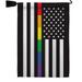 Us Rainbow Thin Line Garden Flag Set Pride 13 X18.5 Double-Sided Yard Banner