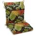 18-inch by 38-inch Spun Polyester Outdoor Squared Seat/Back Chair Cushion - Tropique Raven