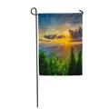 KDAGR Sunset Over The Appalachian Mountains from Caney Fork Overlook Blue Ridge Parkway Garden Flag Decorative Flag House Banner 28x40 inch