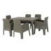 Lucca 7 Piece Patio Dining Set Grey with Beige Cushions