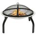 2-in-1 Fire Pit and BBQ with Poker 22 x22 x19.3 Stainless Steel