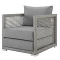 Modern Contemporary Urban Design Outdoor Patio Balcony Garden Furniture Lounge Chair Armchair Rattan Wicker Grey Gray