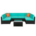 Outdoor Sofa of 7 Pieces NEW Patio Wicker Sectional Sofa Couch set