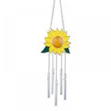 Sunflower Wind Chimes Handmade Metal Music Wind Chime Outdoor Unique Weather-Resistant Wind Chime for Home Room Patio Balcony Garden Decoration Mom Festival Gift Ornament Craft Gift