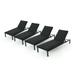 Jerry Outdoor Mesh Chaise Lounges with Black Aluminum Frame Set of 4 Dark Grey