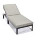 LeisureMod Chelsea Modern Aluminum Outdoor Chasie Lounge Chair with Beige Cushions