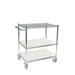 21 Deep x 48 Wide x 39 High 3 Tier Chrome Shelf Cart with 1 Wire Shelf & 2 Solid Shelf