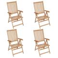 Andoer Reclining Garden Chairs 4 pcs Solid Teak Wood