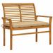 Anself Patio Bench with Beige Cushion Teak Wood Porch Chair Garden Bench for Garden Backyard Balcony Park Terrace Outdoor Furniture 44.1in x 21.7in x 37in