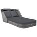 Festnight Sun Lounger with Canopy Poly Rattan Anthracite