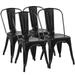 Topeakmart 18 Inch Classic Iron Metal Dinning Chair Bistro Cafe Side Barstool Bar Chair Coffee Chair Indoor-Outdoor Use Black (Set of 4)