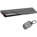 HQRP Elastic Dust Cover Case w/ Bag (Gray) for Yamaha P-105 / P-105B / P-105WH / P-115 / P-115B / P-115WH Electronic Keyboard Digital Piano