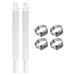 Replacement Pool Hose 2 Pack 1.25 Diameter Accessory Pool Pump Replacement Hose 57 Long For Above Ground Pools Filter Pump Hose Bundled With 4 Metal Clamps (White)