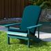 Merrick Lane Set Of 2 Indoor/Outdoor High Back Adirondack Chair Cushions with Elastic Strap and Water Resistant Covers in Teal