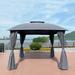 UWR-Nite 10â€™x10â€™ Square Gazebo Canopy Tent with Frame and Fabric Patio Outdoor Canopy Tent Waterproof Outdoor Tents for Backyard Double Roof Vented Gazebo Canopy Tent For Party