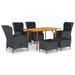 Maboto 7 Piece Garden Dining Set Dark Gray