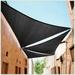 ColourTree 8 x 12 x 14.4 Black Right Triangle Sun Shade Sail Canopy Mesh Fabric UV Block & Water Air Permeable - Commercial Heavy Duty - 190 GSM - 3 Years Warranty - Custom Make