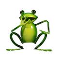 Frog Figurine Sculpture Patio Yard Iron Ornament Green Garden Simulation Animal