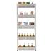 Ktaxon 5-Tier Plastic Pantry Storage Organizer Rolling Cart w/Slide-Out Baskets Gray