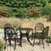 Dcenta 5 Piece Bistro Set Cast Aluminum Bronze Outdoor Table with 4 Garden Chairs for Patio Balcony Garden Outdoor Furniture