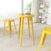 Merrick Lane 24 Round Bar Height Patio Table with Yellow Powder Coated Galvanized Steel Frame for Indoor and Outdoor Use