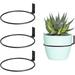 Casewin Plant Holder Ring 5 Inch Wall Mounted 3 Pack Flower Pot Hangers Metal Plant Stand Hanging Bracket Basket Hooks