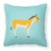 Turkmenian Kulan Donkey Blue Check Fabric Decorative Pillow