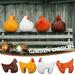 Egmy Garden Chicken Decorative Stake Patio Garden Outdoor Resin Decorations 5.51x5.11x4.92in Brown