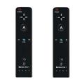2packs Remote Controller for Wii Built-in Motion Plus Remote Compatible with Nintendo Wii and Wii U Game Wireless Controller with 3 Axis /Shock Function with Silicone Case and Wrist Strap (Black)